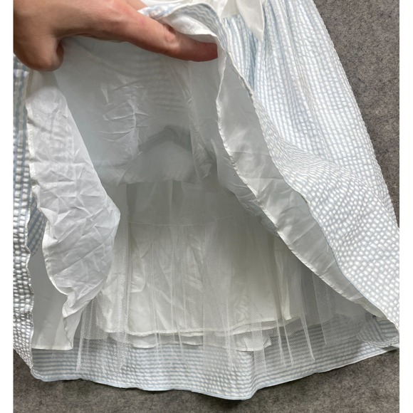 Vintage Betsey Johnson Seersucker Dress Blue White 2 Y2K - Picture 9 of 16